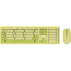 Комплект клавиатура + мышь Acer OCC205 беспроводной USB, 1200 dpi, зеленый/желтый