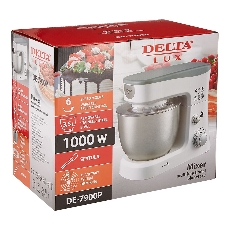 Миксер планетарный Delta LUX DE-7900Р белый с серым: 1000 Вт,чаша из нерж.стали-3,5л (2)