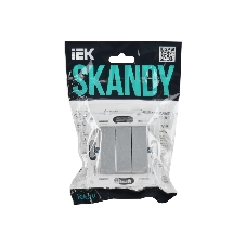 Выключатель 3-клавишный 10А IEK SKANDY SK-V11S серебряный