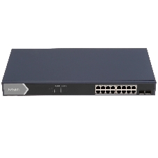 Коммутатор HiWatch DS-S1816GP, 16×1 Гбит/с PoE + 2×1 Гбит/с SFP, неуправляемый