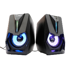 Акустическая система 2.0 Gembird SPK-303, 6Вт, пластик, рег.громкости, LED подсветка, черный