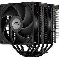 Кулер для процессора PCCooler RT620 Digital BK (250W, 4-pin PWM, LED temp., 157mm, 6x6mm, 2x120мм, 73.32CFM, 34.9dBA, 2200RPM, S: 1851/1700/1200/115X, AM5/AM4, черный)