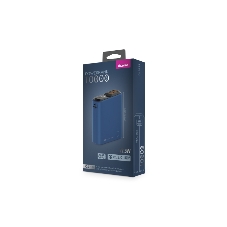 Портативный аккумулятор OLMIO QS-10, 10000mAh, 22.5W, QuickCharge3.0/PowerDelivery, LCD, темно-синий