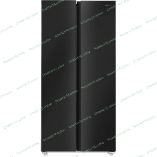 Холодильник Maunfeld MFF177NFBE черный, двухкамерный 263/170л морозилка сбоку, No Frost, Side by Side