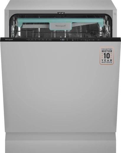 Встраиваемая посудомоечная машина Weissgauff BDW 6135 D Inverter AutoOpen Timer Floor, серебристый, 59.8 см, 14 компл., 49 дБ, класс А+++