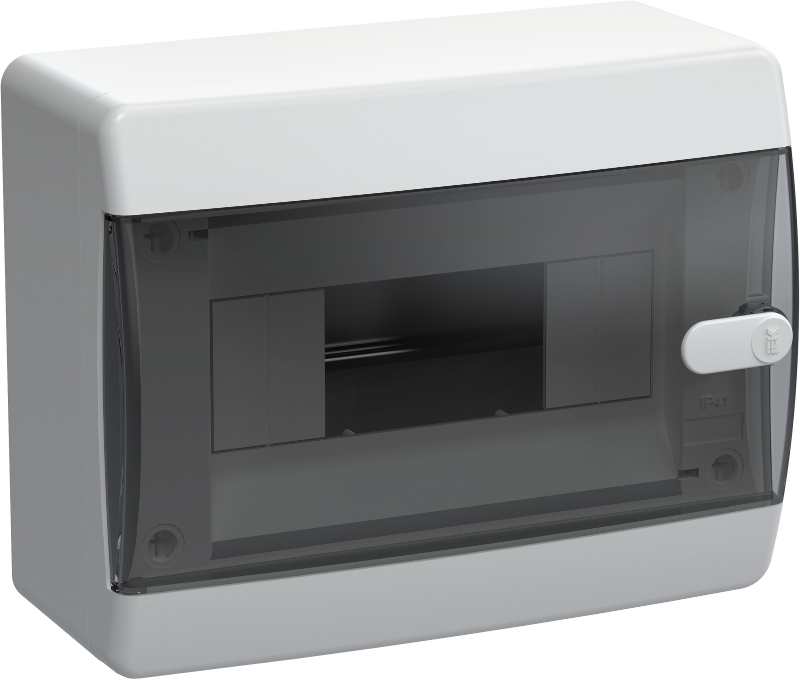 Корпус пластиковый IEK UNION Compact ЩРН-П-8 IP41 черная прозрачная дверь (UIC-KP12-N-08-41-K01)