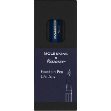 Ручка перьевая Moleskine Kaweco KAWFOUNTPENMBLUE синий, M, сталь нержавеющая/позолота, синие чернила, подарочная коробка