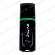 Флешка USB Smartbuy Paean черный (SB16 GbPN-K), 16Gb, USB 2.0, R/W 20/10, черный/зеленый