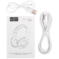 Беспроводные/проводные наушники Hoco W23 BRILLIANT белый, накладные, Bluetooth + проводной, до 8 ч