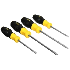 Набор отверток Deli DL630004N 4шт SL5x100 + SL6x150 + PH1x100 + PH2x150 сталь Cr-V, двухкомпонентная прорезиненная рукоять