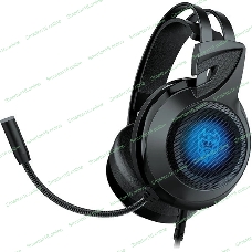 Гарнитура QUMO Odin чёрный, проводная, 3.5 мм, подсветка
