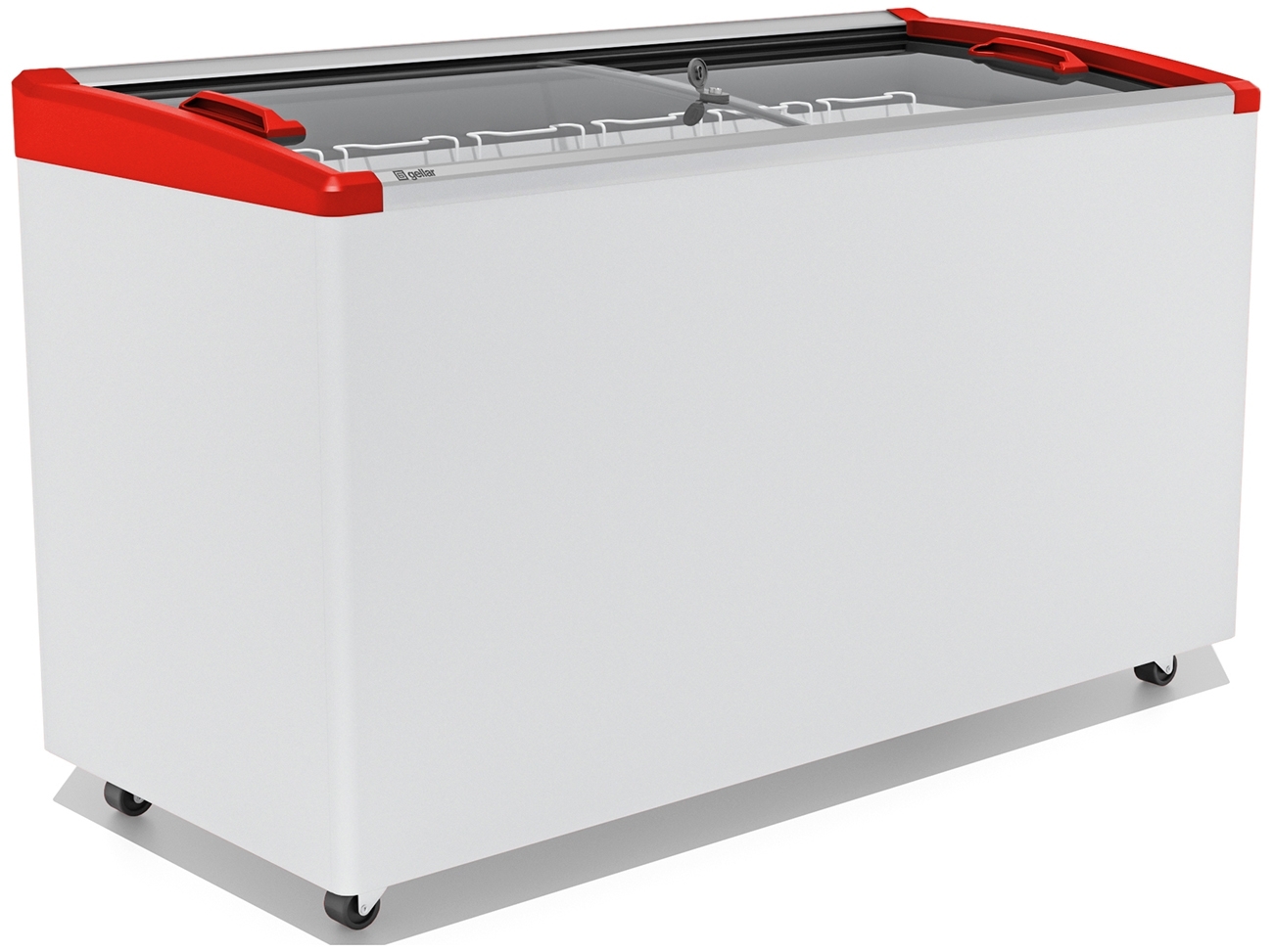 Морозильный ларь FROSTOR GELLAR FG 500 E, белый/красный, 450л, 5 корзин