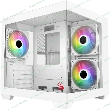 Компьютерный корпус Bloody CC-121 белый без БП mATX 7x120мм 1xUSB2.0 1xUSB3.0 audio