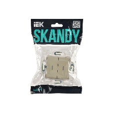 Выключатель 2-кл. IEK SKANDY SK-V09B 10А с индикацией бежевый SK-V20-1-10-K10