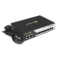 Коммутатор ExeGate EDGS-2182D.8PoE-120W, 8×1 Гбит/с PoE+ + 2×1 Гбит/с Uplink, управляемый