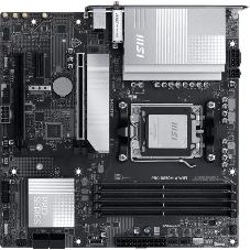 Материнская плата MSI PRO B850M-A WIFI, AM5, AMD B850, 4xDDR5, 4xSATA, 2xM.2, 1xPCIe 5.0 x16, 1xPCIe 4.0 x4, 1xPCIe 3.0 x1, 1xHDMI (v2.1), 1xDP (v1.4), 1x5Gb LAN, Wi-Fi 7, Bluetooth 5.4, 2xUSB-C 10Gbps, 3xUSB-A 10Gbps, 3xUSB-A 5Gbps, 2x3.5 мм, 7.1, mATX
