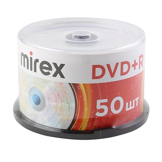 Диск DVD+R Mirex Printable Ink-Jet 16X 4,7GB (полная заливка) Cake box 50 (50/300)