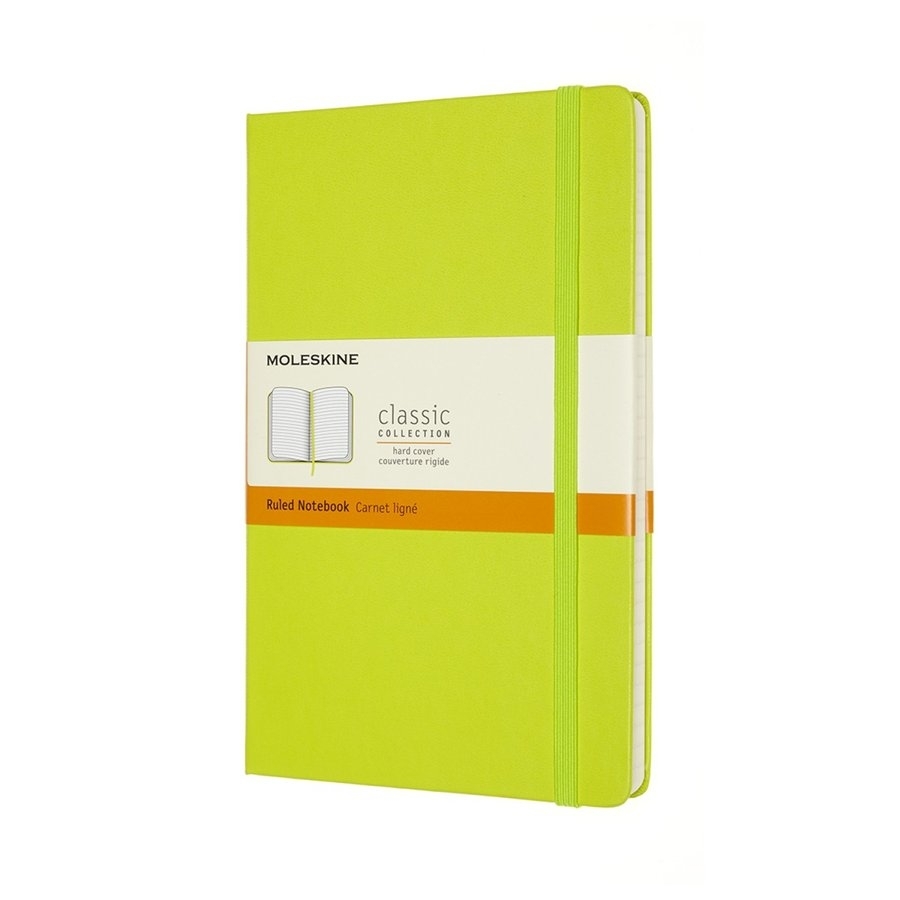 Блокнот Moleskine CLASSIC QP060C2 Large 130х210 мм, 240 страниц, линейка, твердая обложка, лайм