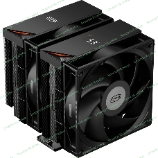 Кулер для процессора PCCooler RT620 Digital BK (250W, 4-pin PWM, LED temp., 157mm, 6x6mm, 2x120мм, 73.32CFM, 34.9dBA, 2200RPM, S: 1851/1700/1200/115X, AM5/AM4, черный)