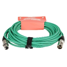 Микрофонный кабель FORCE FMC-05/10 GR XLR (F)- XLR(M), разъемы с никелевым корпусом и посеребренными контактами, 10 м, цвет зелёный