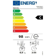 Сушильная машина Electrolux EW8D384HE белый, 8 кг, сушка - конденсационная (тепловой насос), программ - 12, 59.6 x 85 x 63.8 см (пан.англ.)