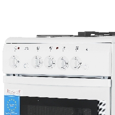 Плита комбинированная De Luxe 506022.03гэ(щ) ЧР-030 белый/черный, конфорок газовых 2 шт и электрических 2 шт, духовка 54 л, 50 см x 85 см x 60 см