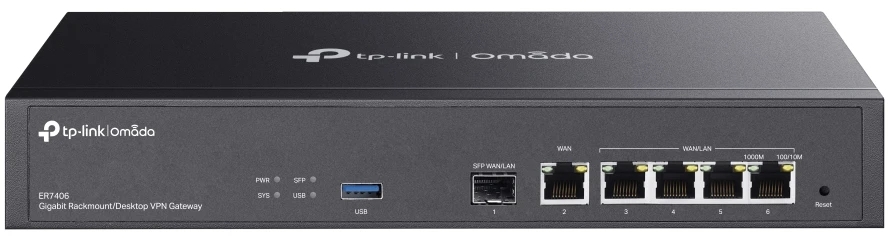 Маршрутизатор TP-Link Omada ER7406, 5×1 Гбит/с + 1×1 Гбит/с SFP, настраиваемый