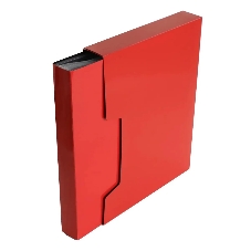Папка с 80 прозрачными вкладками Бюрократ DeLuxe DLVBOX80RED A4, пластик, 0.7мм, красный в коробе