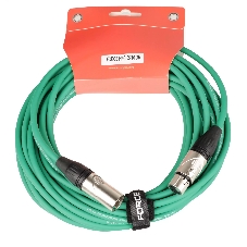 Микрофонный кабель FORCE FMC-05/10 GR XLR (F)- XLR(M), разъемы с никелевым корпусом и посеребренными контактами, 10 м, цвет зелёный