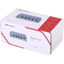 Коммутатор Hikvision DS-3E0505P-E, 4×1 Гбит/с PoE+ + 1×1 Гбит/с, неуправляемый