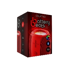 Колонка беспроводная QUMO BatteryBeats BT5.0 5Вт IP64 FM SD USB AUX подсветка 1500мА·ч красный