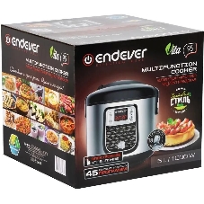Мультиварка Endever Vita-95, мощность 1000 Вт, черный/стальной, емкость 5л, 45 авторежимов работы, книга рецептов