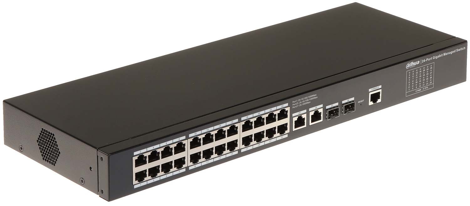 Коммутатор Dahua DH-SG4028, 26×1 Гбит/с + 2×1 Гбит/с SFP, управляемый