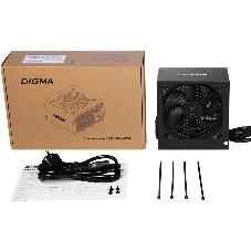 Блок питания Digma DPSU-400W-WH, 400 Вт, 80 PLUS белый, 120 мм, черный