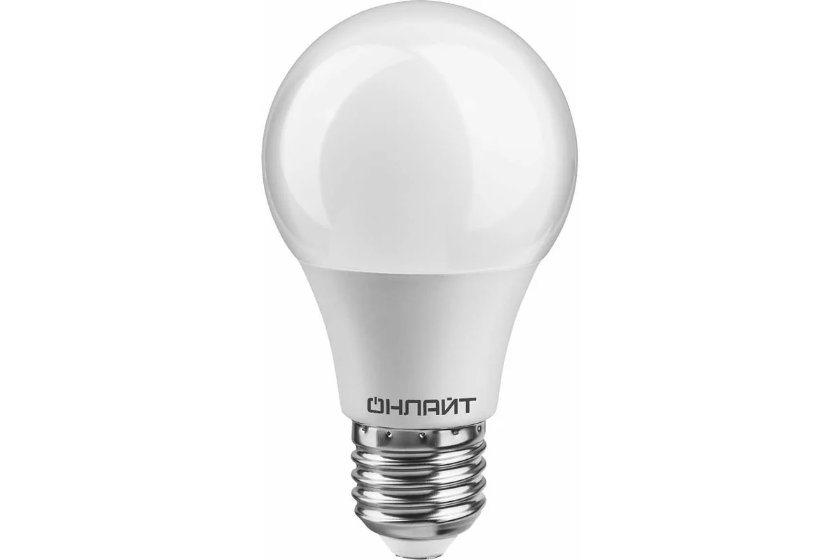 Лампа светодиодная ОНЛАЙТ 71650 OLL-A60-10-230-4K-E27 10 Вт грушевидная 4000К E27 820лм 176-264В белый