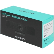 Веб-камера Logitech C925e 1920x1080, 30 кадр/с, USB Type-A, микрофон (2 шт, шумоподавление), автоматическая фокусировка, автоосвещение, шторка приватности, универсальное крепление