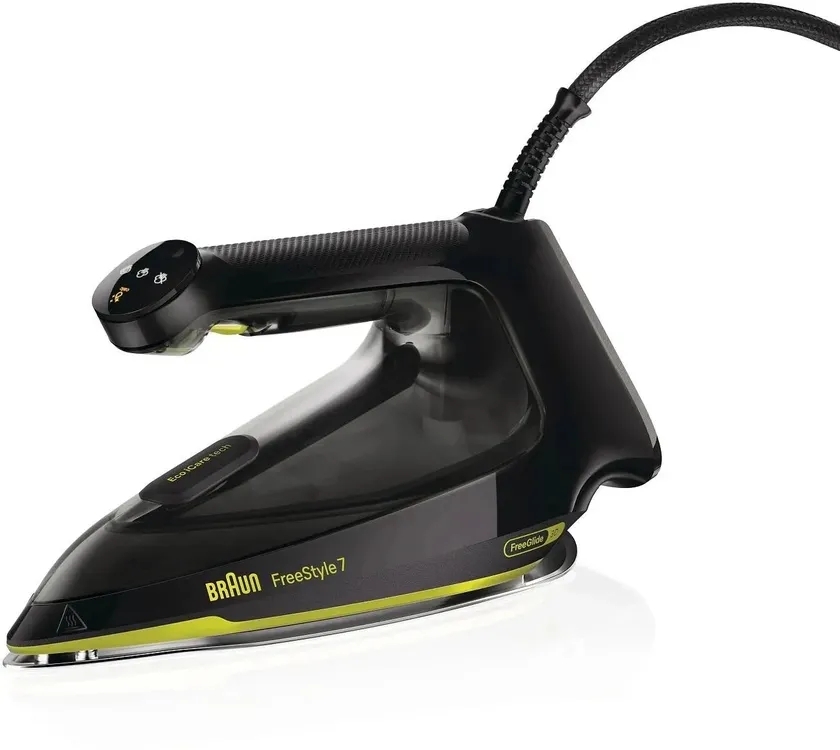 Утюг Braun FreeStyle 7 FI7255GR черный/зеленый, 2000 Вт, 55 г/мин, 240 г/мин, 350 мл