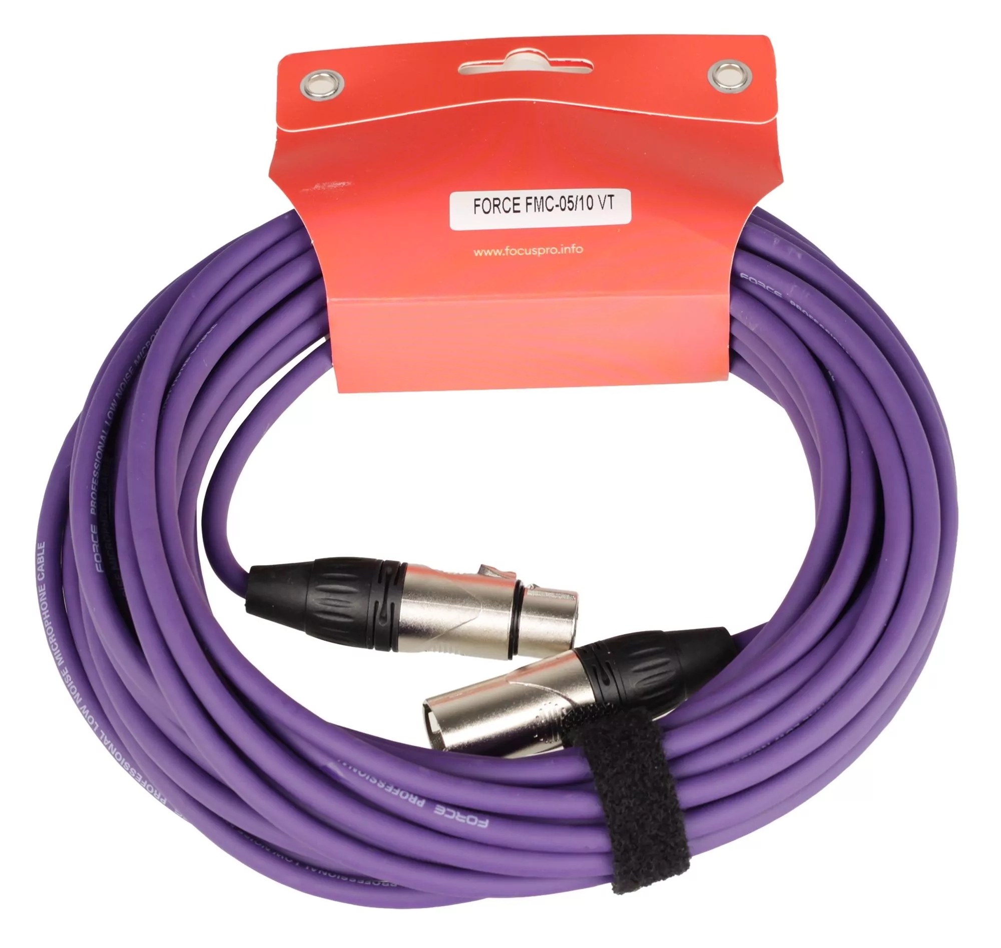 Микрофонный кабель FORCE FMC-05/10 VT XLR (F)- XLR(M), разъемы с никелевым корпусом и посеребренными контактами, 10 м, цвет фиолетовый