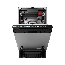 Встраиваемая посудомоечная машина Kuppersberg GHL 4531, High-Tech, 45 см, 11 комплектов, 3 корзины, 8 программ, отсрочка старта, автоматическое открывание двери, LED подсветка, сенсорное управление с цветными иконками программ, луч на полу, половинная загрузка, UV-лампа, энергоэффективность А