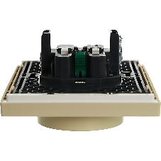 Розетка IEK FORTE&PIANO FP424 2-местная с заземлением без защитных шторок безвинтовое крепление 16А ваниль