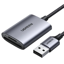Кард-ридер UGREEN CM401/серый/SD,TF/USB Type-C/пластик