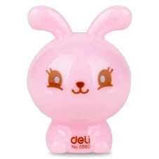 Точилка для карандашей ручная Deli Rabbit E0560, 1 отверстие, пластик, ассорти блистер