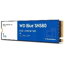 Накопитель SSD WD 1Tb Blue SN580 NVMe, M.2(22x80мм), NVMe, PCIe 3.0 x4, 3D TLC, R/W 3500/3000MB/s, IOPs 460 000/45 600TBW