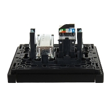 Розетка двойная TV+RJ45 кат.5E IEK FORTE&PIANO FP136 черный