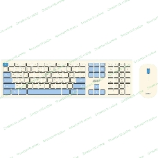 Комплект клавиатура + мышь Acer OCC205 беспроводной USB, 1200 dpi, белый/голубой