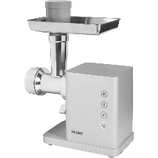 Мясорубка электрическая Haier HG-702 серебристый, 1900 Вт, 3.5 кг/мин, реверс, защита от перегрузки, насадки - 14