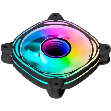 Вентилятор для корпуса Eurocase EU-FN120ARGB_8+16 BL YF1208A Black,120 ARGB fan 3pin+AURA 5V3pin female and male connector with brown box,3pcs in big