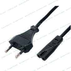 Кабель питания Cablexpert PC-184A-VDE-3M CEE 7/16-C7, 2x0.75мм2, 2.5А, VDE, угл.разъемы, 3м, черный, пакет