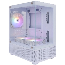 Компьютерный корпус 1STPLAYER MIKU Mi2-A белый, mATX, 3x120мм LED fans