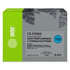 Картридж струйный Cactus CS-C9362 №132 черный (7 мл) для HP DJ 5443/D4163/DJ 6215/PS 2573/C3183/D5163/PSC 1513